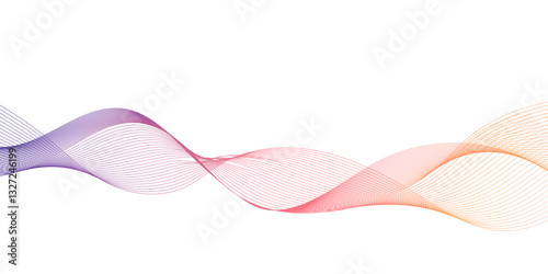 Futuristic technology and sound wave pattern of digital and communication technology, monochrome thin lines, abstract interlacing lines and points digital connection of digital and modern technology.