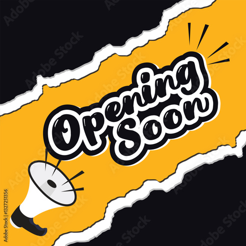 Opening soon banner template design. Opening soon sale poster sale banner design template.
grand opening advertisement vector illustration.