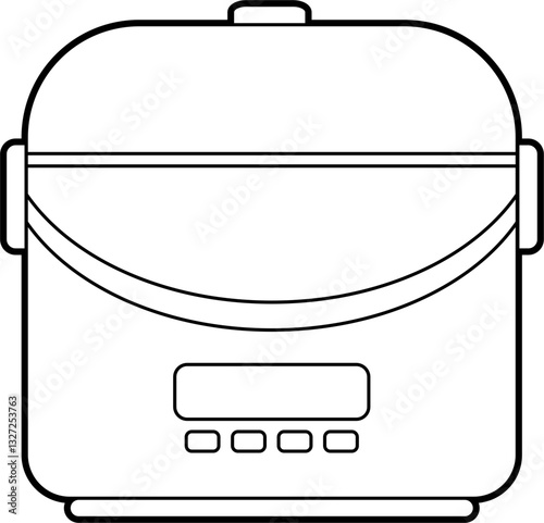 Electric rice cooker Outline Vector