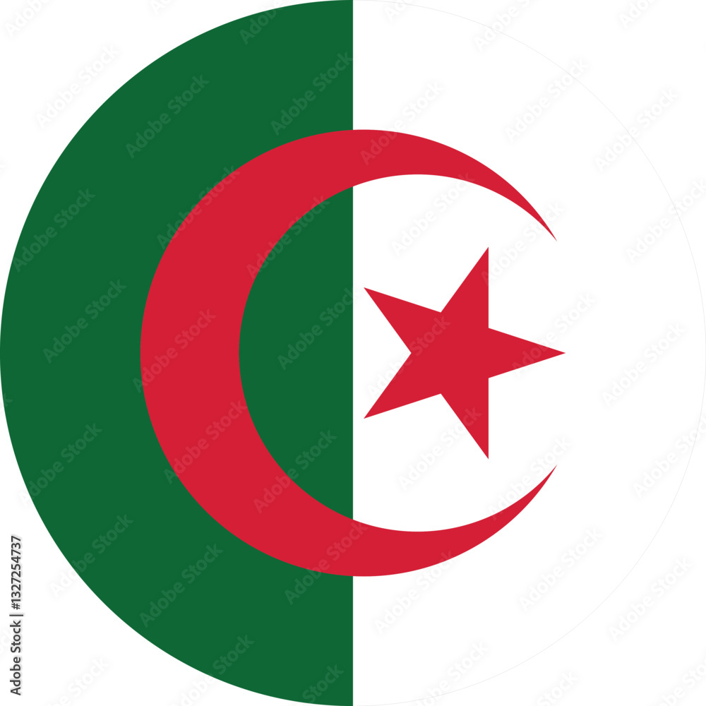 National flag of Nigeria , Round Flag and isolated background National flag of Nigeria , Round Flag and isolated background