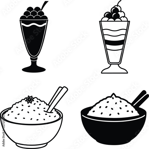 Dessert Icons Cherry Sundaes, Boba Drinks, and Rice Porridge