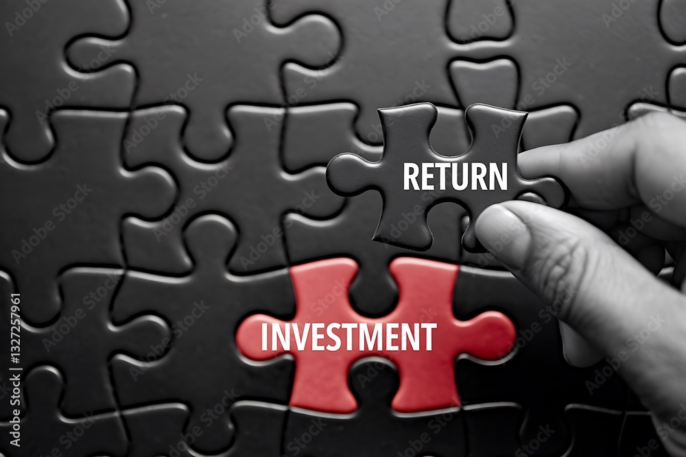 ROI Concept in Puzzle Form – Hand Placing Final Piece Connecting ROI Concept in Puzzle Form – Hand Placing Final Piece Connecting