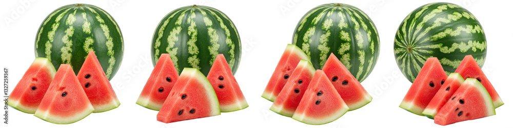 Set of Watermelon and Slices Set of Watermelon and Slices