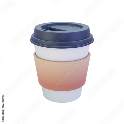 Coffee Cup Minimal Isolated Background With Clipping Path3d Rendering