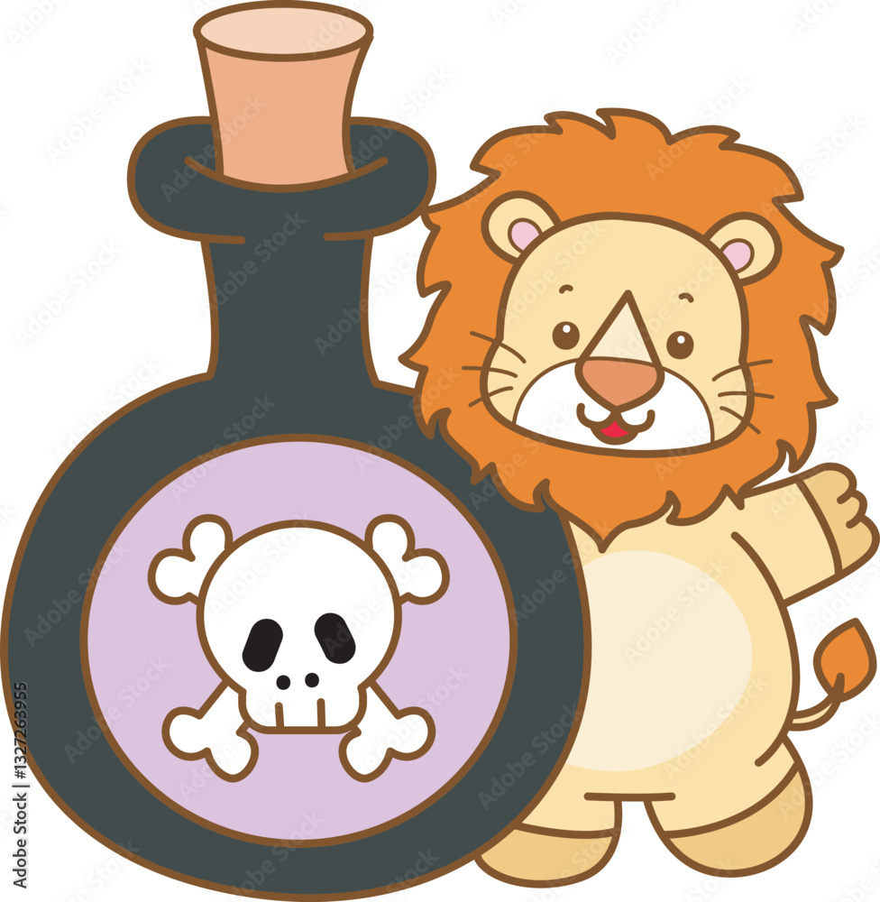 Cute Lion Halloween vector icon. Funny baby Lion animal series Halloween illustration. Cute Lion Halloween vector icon. Funny baby Lion animal series Halloween illustration.