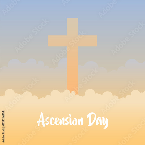 Happy Ascension Day of Jesus Christ Vector illustration. resurrection day vector.