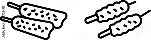 "Golden Mozzarella Sticks Icon – Crispy and Cheesy Snack Symbol in Vector Style"