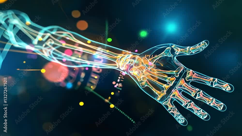 Digitale Darstellung eines Nervensystems mit Neuronen