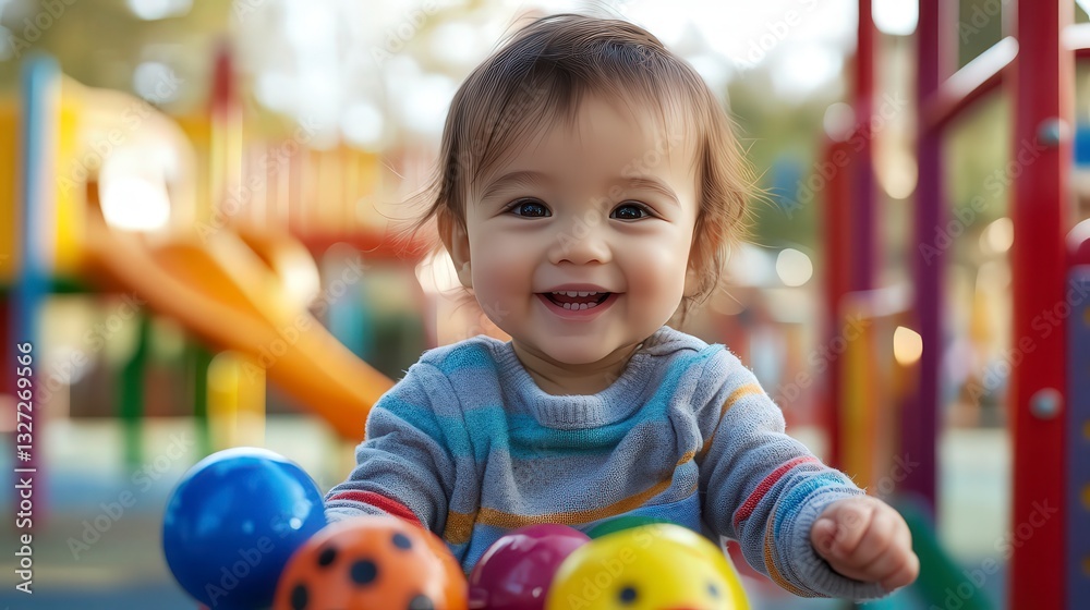 Obraz premium close up of child in the playground, child playing with toys