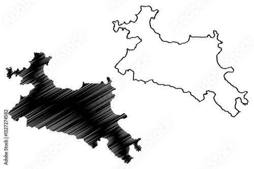 Ukerewe island (United Republic of Tanzania, Lake Victoria) map vector illustration, scribble sketch Ukerewe map
