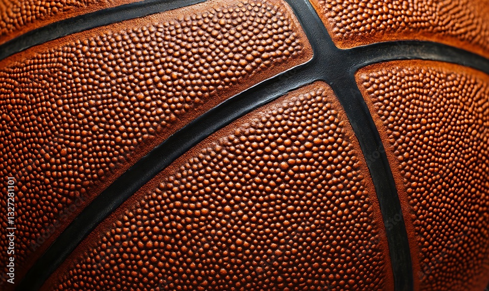 Fototapeta premium A Close Up View Demonstrates Texture On A Basketball