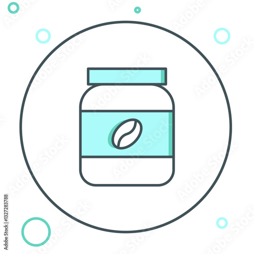 Line Coffee jar bottle icon isolated on white background. Colorful outline concept. Vector