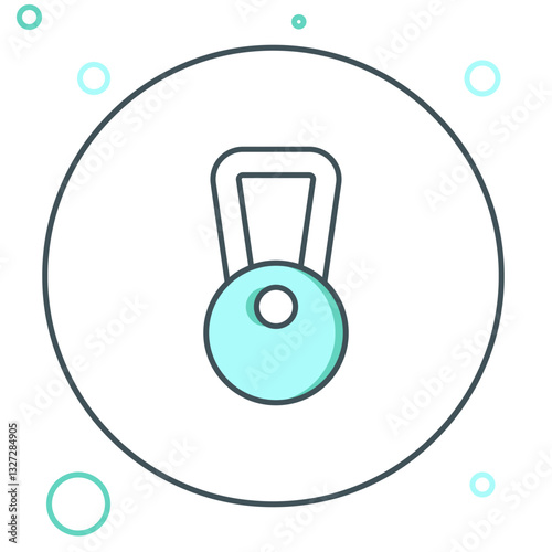 Line Kettlebell icon isolated on white background. Sport equipment. Colorful outline concept. Vector