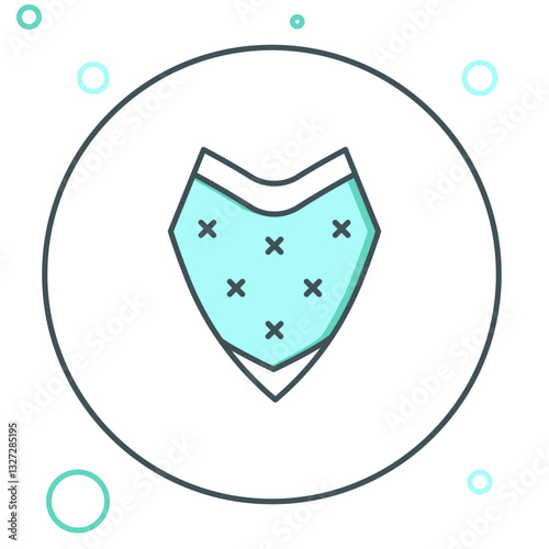 Line Traditional mexican poncho clothing icon isolated on white background. Colorful outline concept. Vector