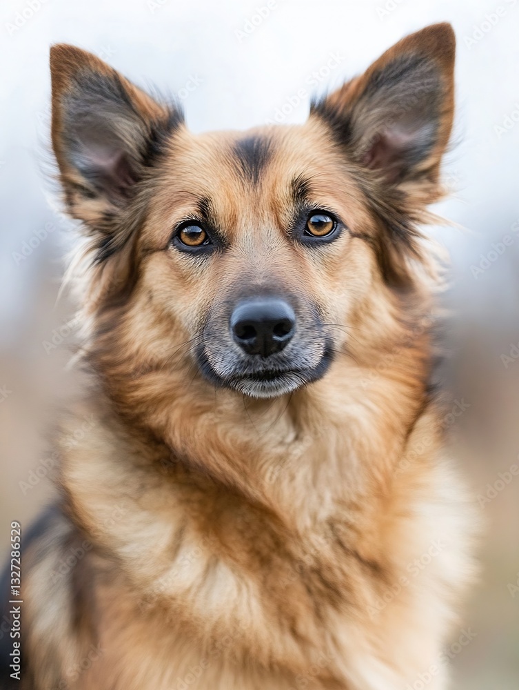 Portrait of a Beautiful Dog with Captivating Eyes Sitting Outdoors in Soft Natural Light : Generative AI Portrait of a Beautiful Dog with Captivating Eyes Sitting Outdoors in Soft Natural Light : Generative AI