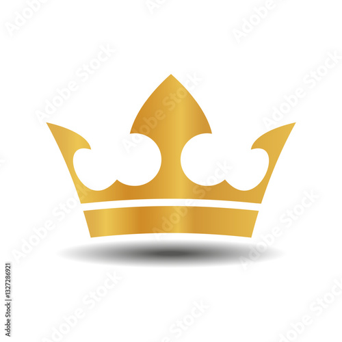 Golden crown on a white background