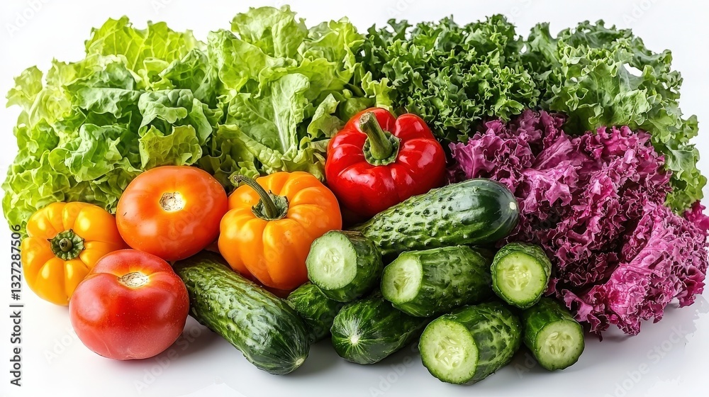 Fresh Colorful Vegetables and Salad Greens Fresh Colorful Vegetables and Salad Greens