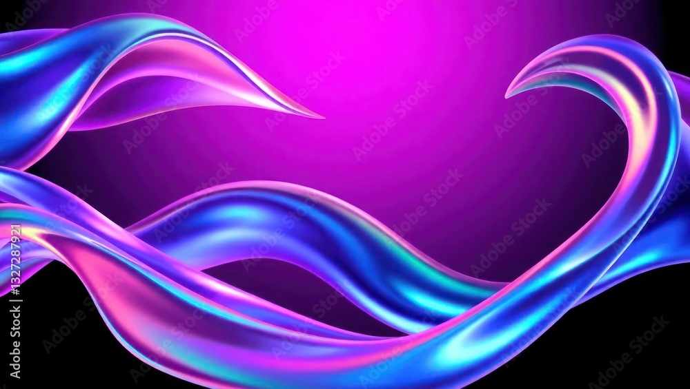 Fototapeta premium Royal purple abstract background luxury elegant futuristic shiny smooth waves. Stylish purple abstract design. Dynamic waves flow across a metallic textured background. Beautiful concept holiday
