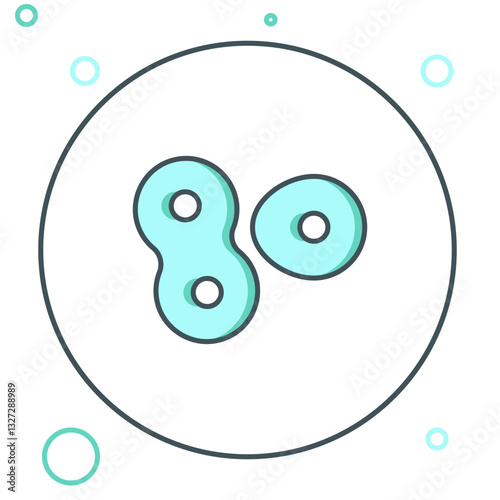 Line Cell division process icon isolated on white background. Colorful outline concept. Vector