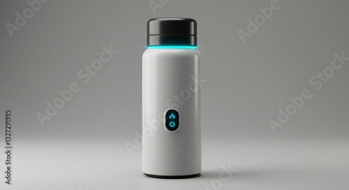 Modern White Water Bottle with Digital Display for Beverages