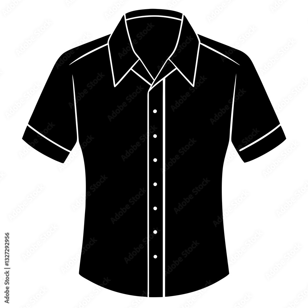 Black Shirt Silhouette Vector Illustration - Stylish Apparel Design Black Shirt Silhouette Vector Illustration - Stylish Apparel Design