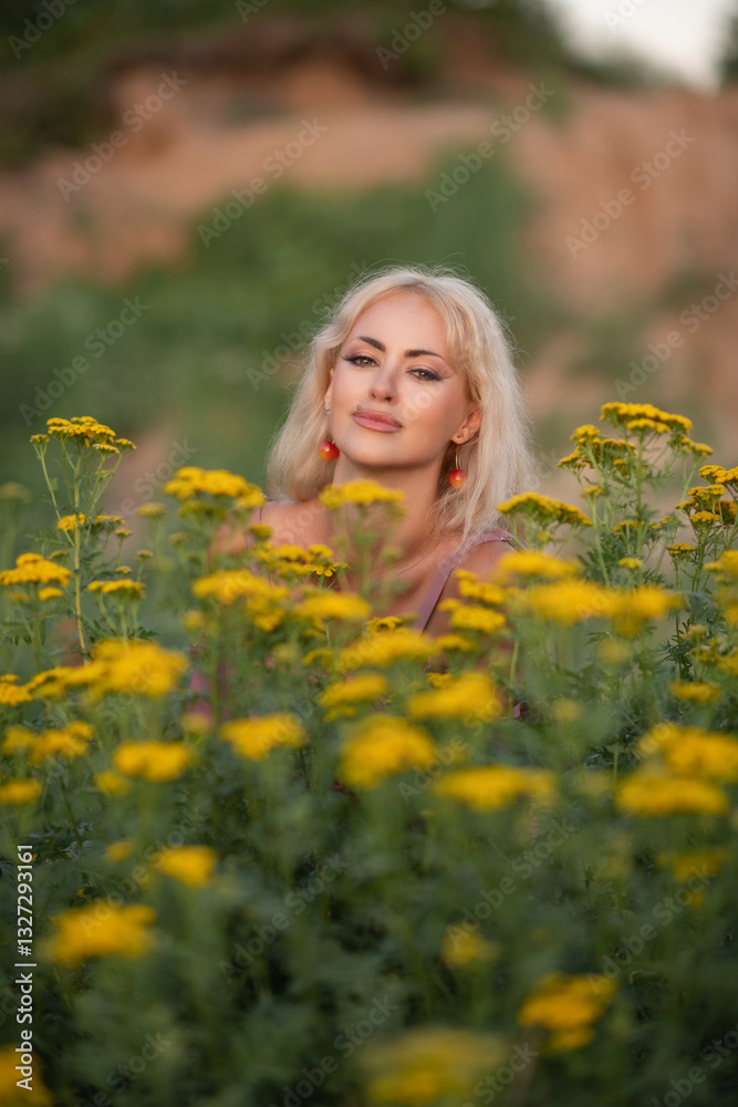 Portrait of a young beautiful blonde girl in nature. Portrait of a young beautiful blonde girl in nature.