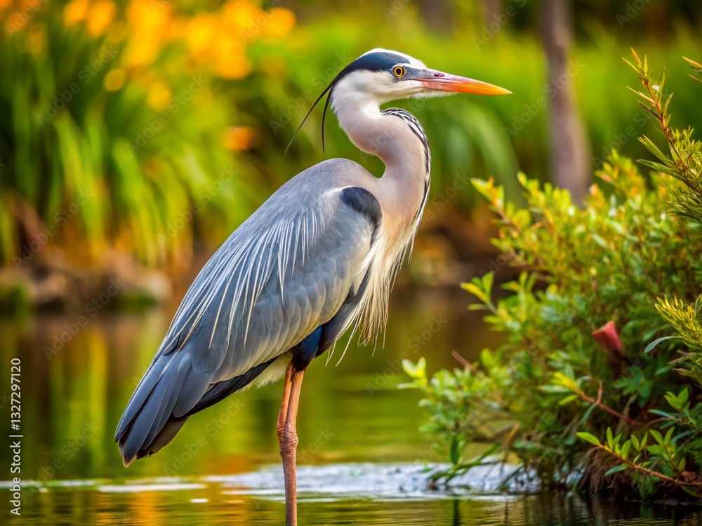Fototapeta premium grey heron ardea cinerea