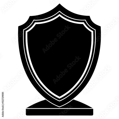 Vector Shield Base Silhouette for Graphic Design