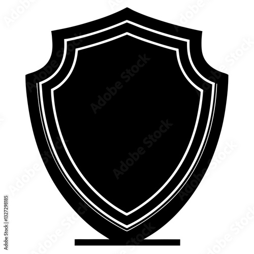 Vector Shield Base Silhouette for Graphic Design