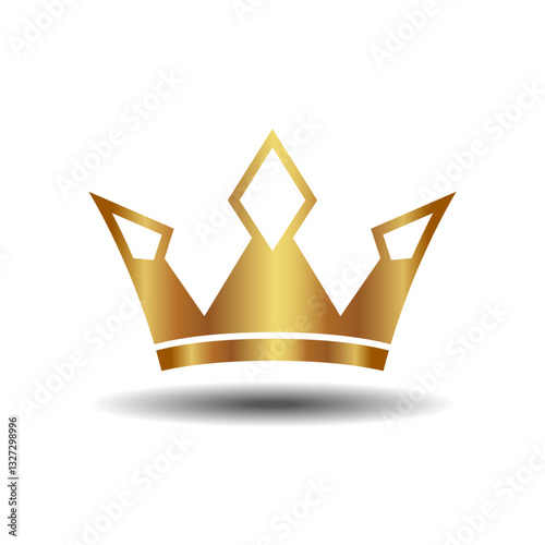 Golden crown on a white background