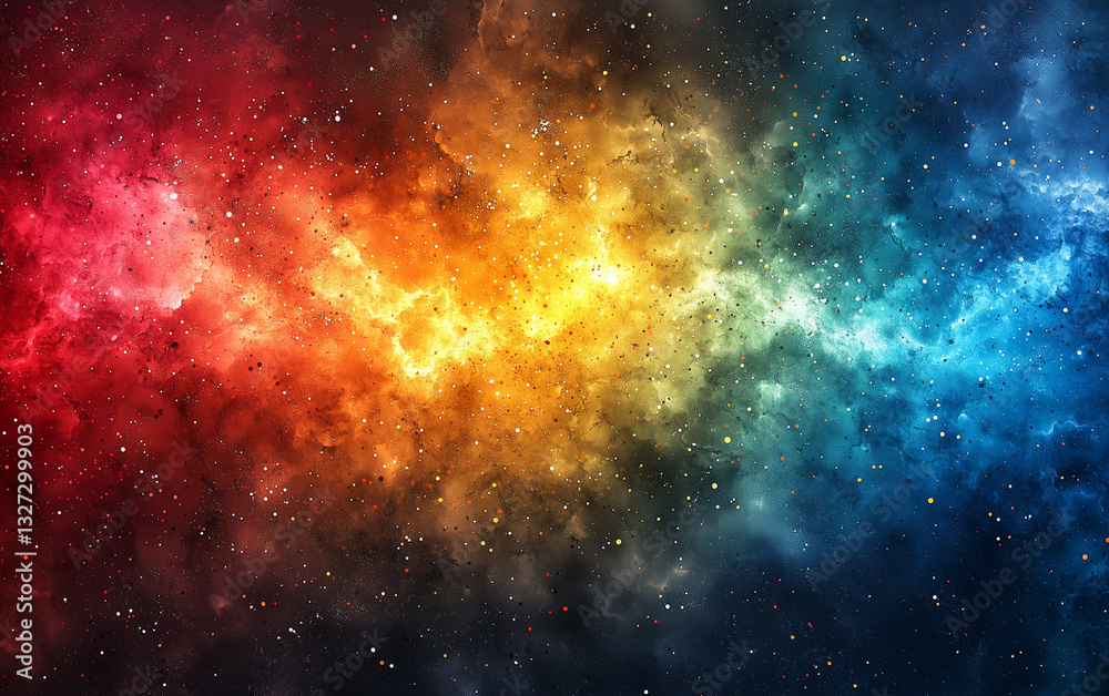 Obraz premium Experience the breathtaking beauty of a cosmic nebula, where colorful gases dance and stars are born in the universe.