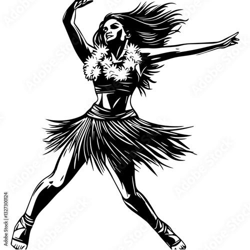 Hula Dancer Silhouette – Graceful Hawaiian Dance Pose