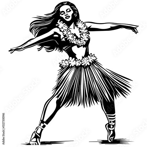 Hula Dancer Silhouette – Graceful Hawaiian Dance Pose