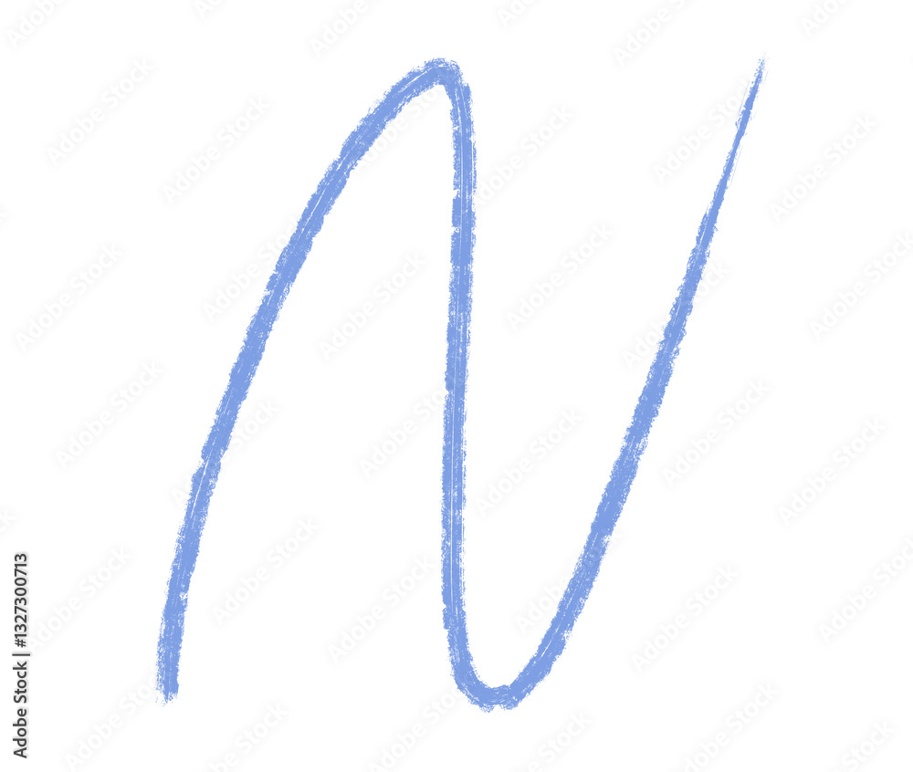 Abstract element hand-drawn brush pencil texture strokes letter N