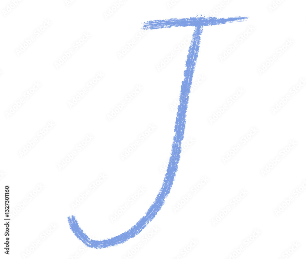 Abstract element hand-drawn brush pencil texture strokes letter J