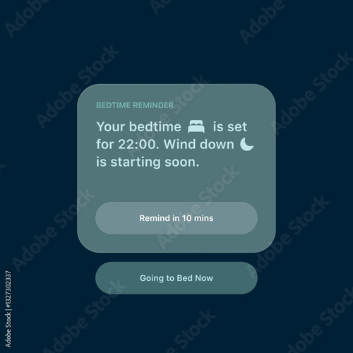Bedtime Reminder Pop-Up Design for Mobile Apps