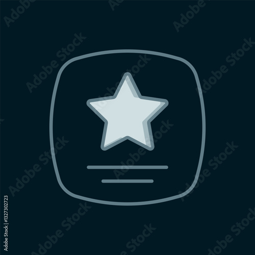 Line Walk of fame star on celebrity boulevard icon isolated on black background. Hollywood, famous sidewalk, boulevard actor. Flat filled outline style with shadow. Vector
