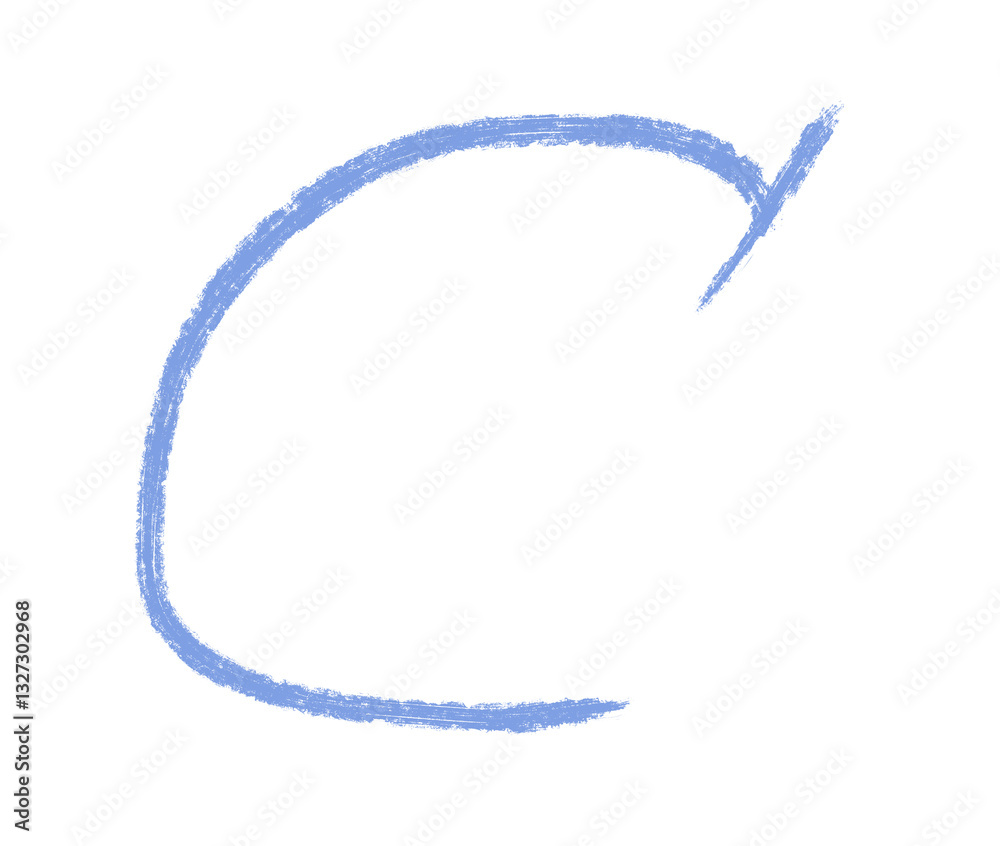 Abstract element hand-drawn brush pencil texture strokes letter C