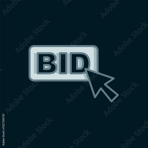 Line Bid icon isolated on black background. Auction bidding. Sale and buyers. Flat filled outline style with shadow. Vector