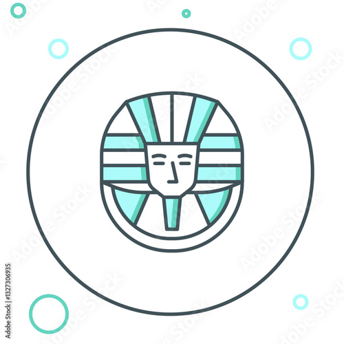 Line Egyptian pharaoh icon isolated on white background. Colorful outline concept. Vector
