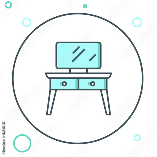 Line Dressing table icon isolated on white background. Colorful outline concept. Vector
