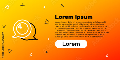 Line Bowling ball icon isolated on yellow background. Sport equipment. Colorful outline concept. Vector