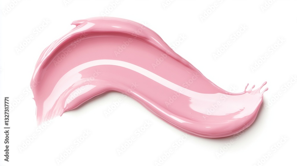 Fototapeta premium Splash of bright pink nail polish creating an abstract shape on a white background generative ai