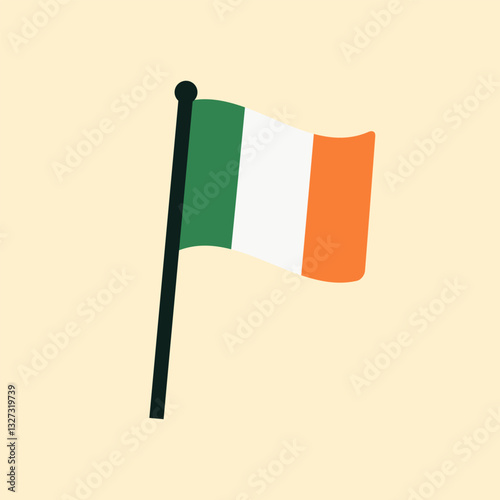 St. Patrick's Day flag element vector. Vector Illustration Clipart object design element for celebrate the St. Patrick's Day