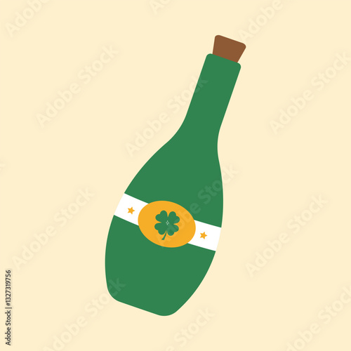 St. Patrick's Day bottle element vector. Vector Illustration Clipart object design element for celebrate the St. Patrick's Day
