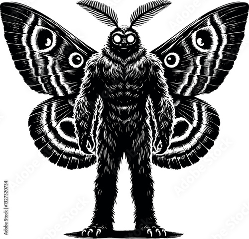 Mothman vector black silhouette cricut design for T-Shirt