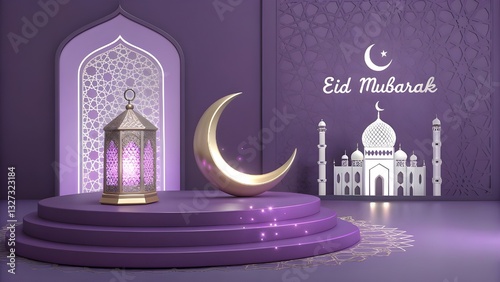Eid mubarak islamic greeting card , poster, banner design Baground 