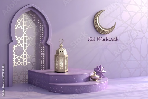 Eid mubarak islamic greeting card , poster, banner design Baground 