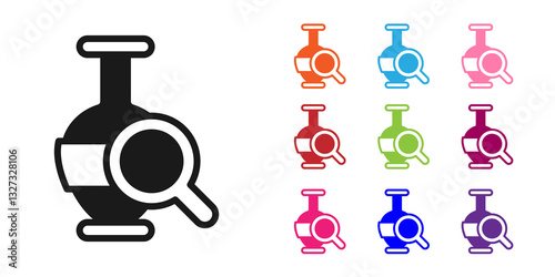 Black Ancient amphorae icon isolated on white background. Set icons colorful. Vector