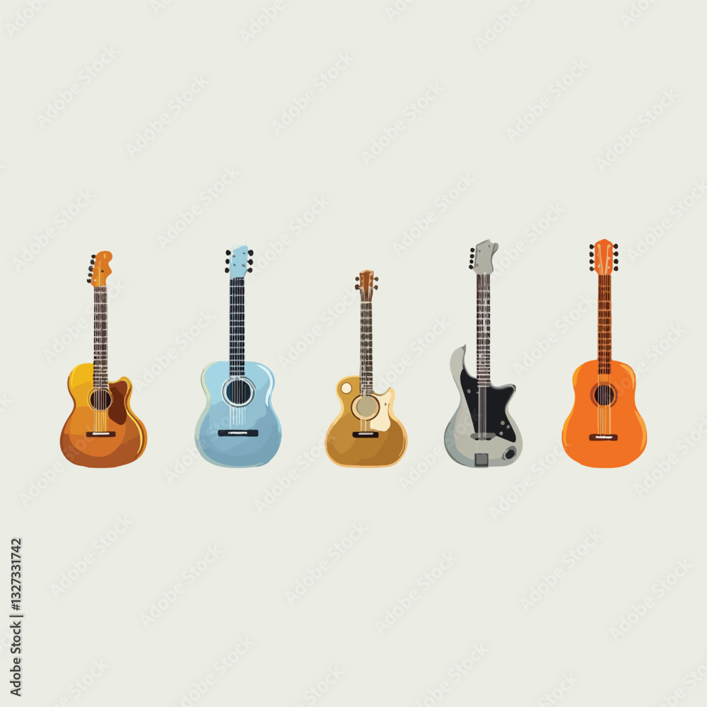 Naklejka premium acoustic guitar vector